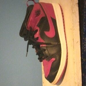 Nike Air Jordan High-Top Sneakers - Black and Pink